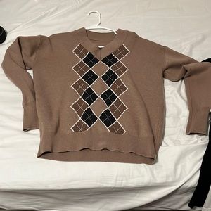 Women’s Cute V-Neck Plaid Sweater